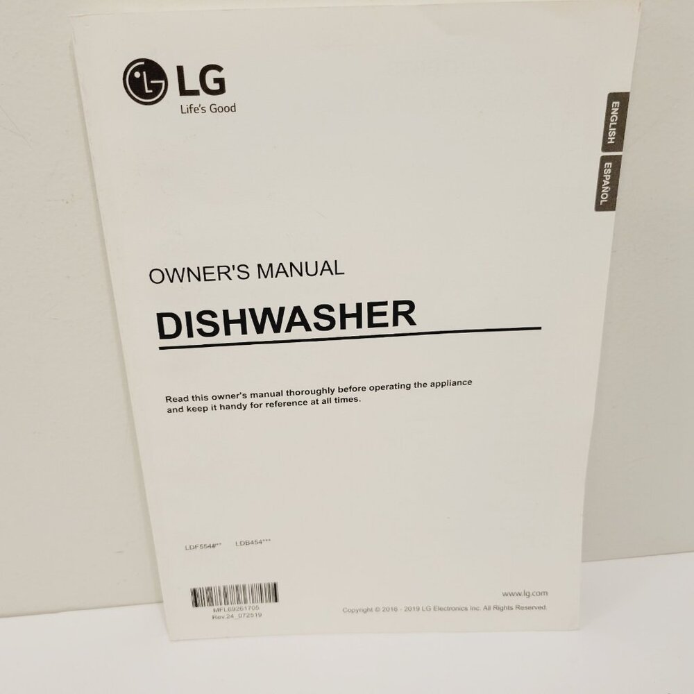 LG Owner's Manual Dishwasher LDF554 LDB454 English and Spanish
